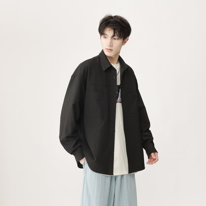 Igoi modasi ochiq ko'cha modasi bo'sh shaharbo'yi tekis rangli yuz lapelli ko'krak qafasi ikki cho'ntakli nafas oladigan ko'ylak ko'ylagi yuqori ko'chada yo'lovchi terisi qulay tasodifiy tasodifiy biznes uzun yengli ko'ylak erkaklar va ayollar bir xil