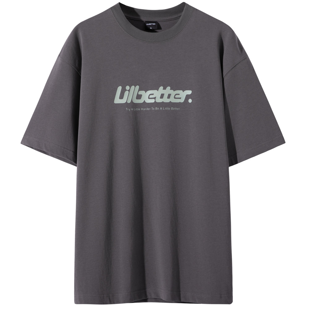 Lilbetter harfi logotipi bosma paxta amerikalik kundalik toza kiyimli dumaloq bo'yinli yarim yengli bo'shashgan juftlik qisqa yengli futbolka modelli erkaklar va ayollar