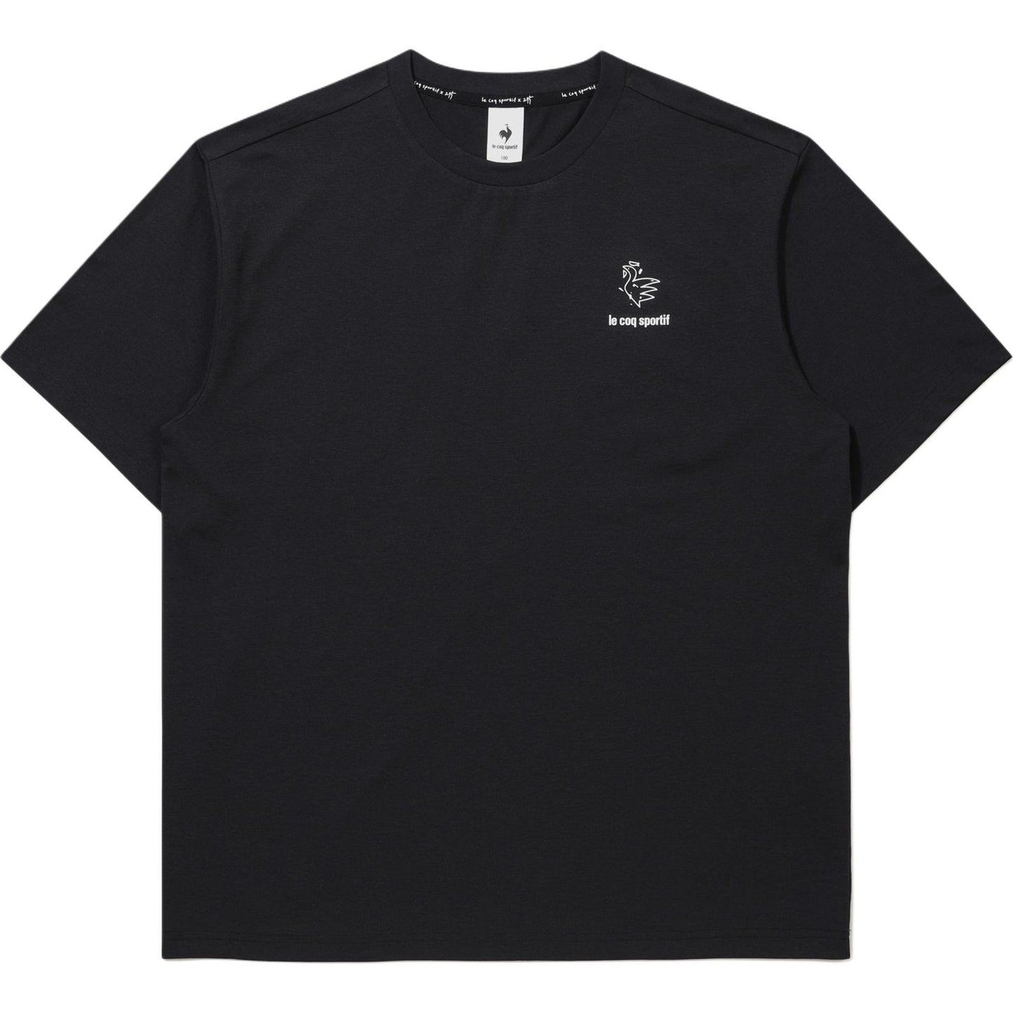 Le Coq Le Coq Sportif Ayollar uchun monogramma naqshli qisqa yengli futbolka