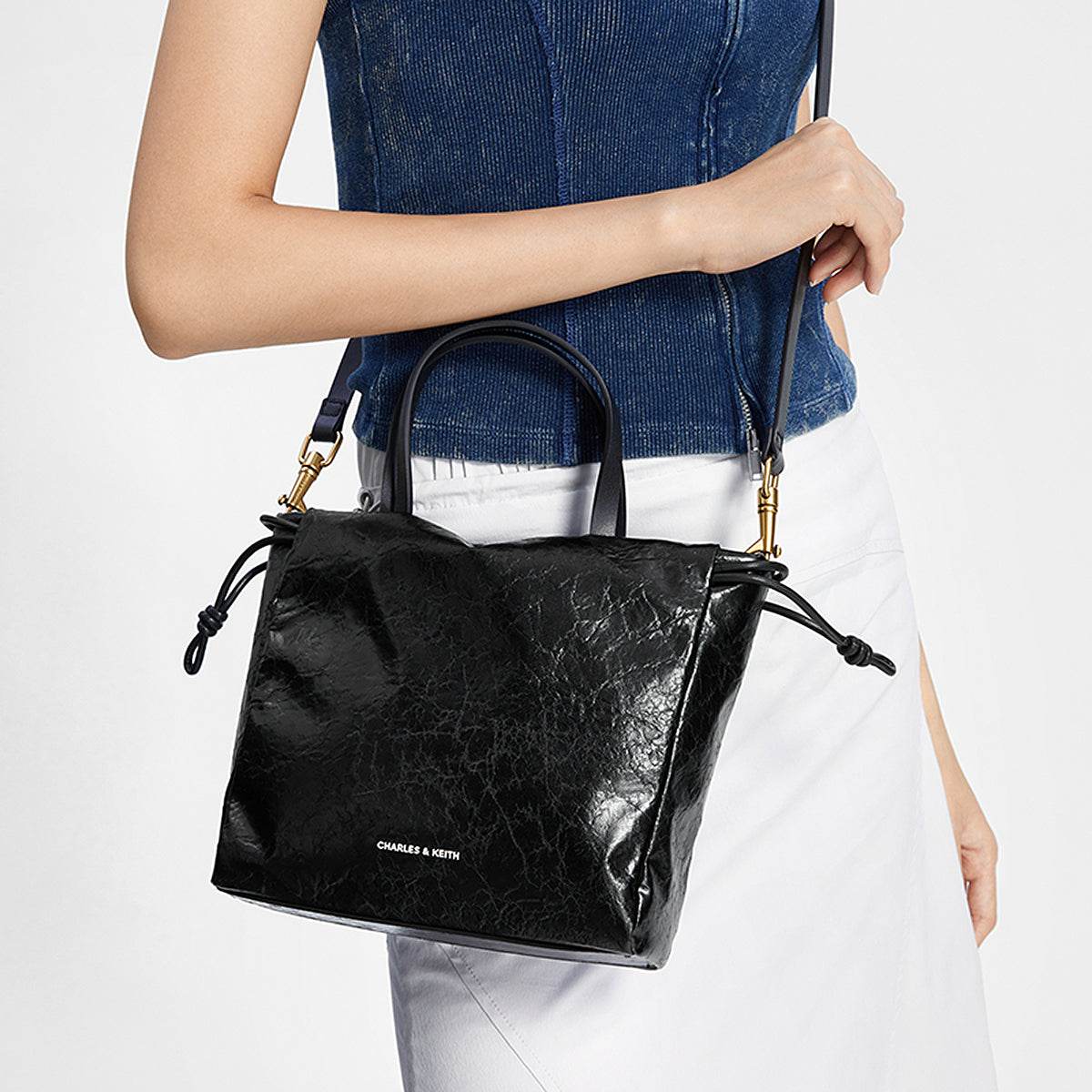 Сумка женская Charles&Keith Ck Soft Drawstring Pu S - Boxette Shop