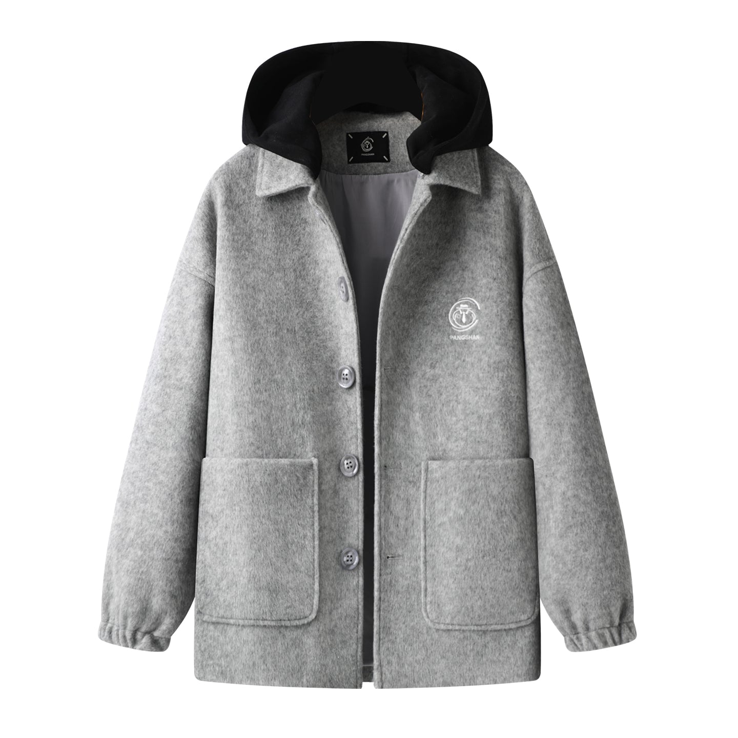 Baisheng tulki bitta ko'krakli katta yards erkaklar qishki semiz bo'sh yelkali kundalik ko'ylagi tvid palto erkaklar modellari