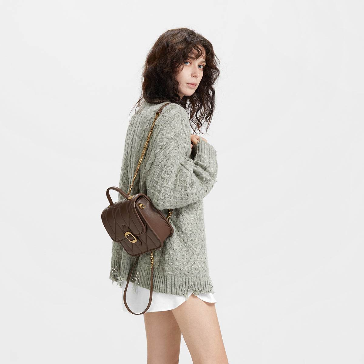 Сумка женская Charles&Keith Vintage Lingerie Magnetic Buckle Closure - Boxette Shop