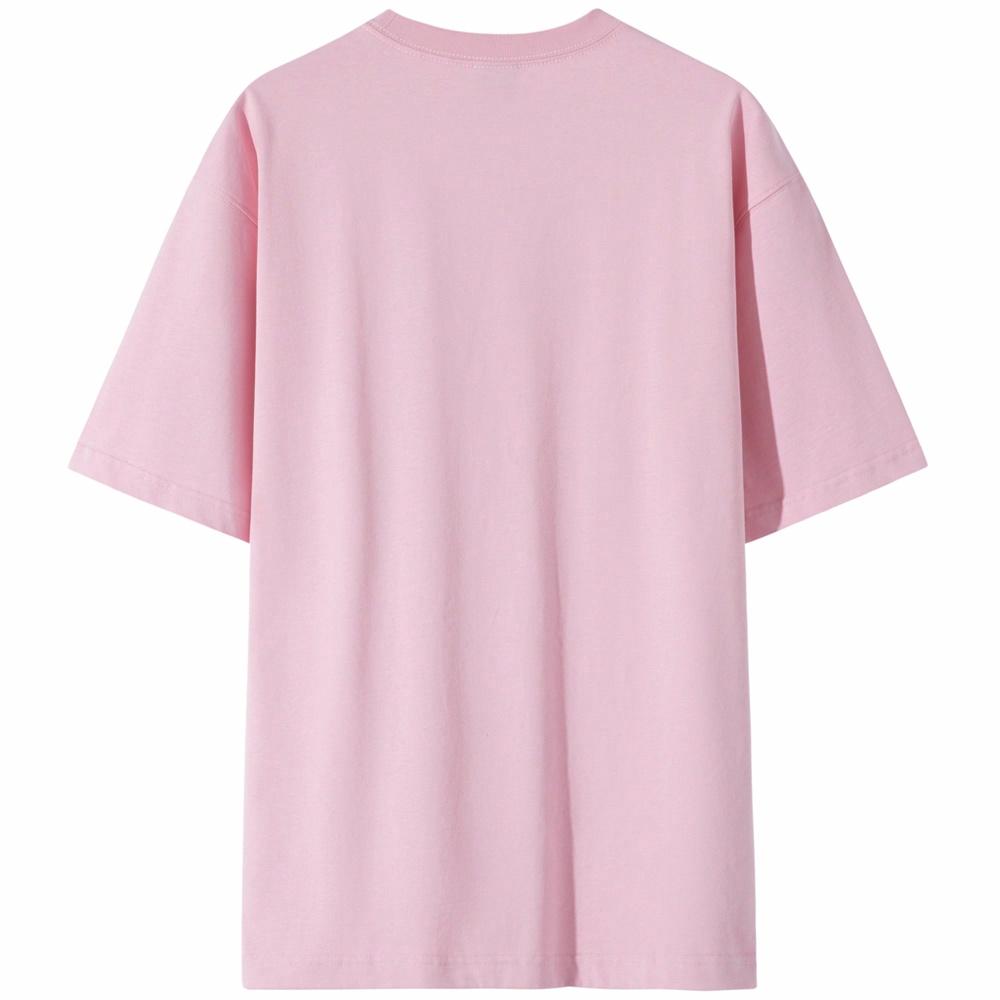 Lilbetter harfi logotipi bosma paxta amerikalik kundalik toza kiyimli dumaloq bo'yinli yarim yengli bo'shashgan juftlik qisqa yengli futbolka modelli erkaklar va ayollar