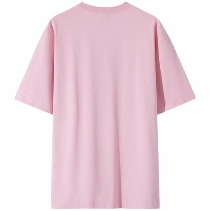 Lilbetter harfi logotipi bosma paxta amerikalik kundalik toza kiyimli dumaloq bo'yinli yarim yengli bo'shashgan juftlik qisqa yengli futbolka modelli erkaklar va ayollar