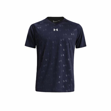 Under armour спорт бег свободные печатных v-образным вырезом сухой дышащий quick dry короткий рукав футболка мужская и женская nude blue