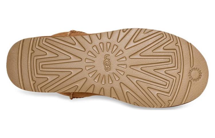 Ugg classic mini овчина теплые мягкие короткие снежные сапоги мужские каштанового цвета