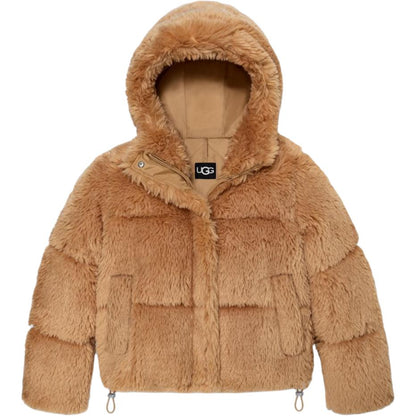 Ugg fw24 ronnie куртка с длинным рукавом сидячая хлопковая женская коричневая