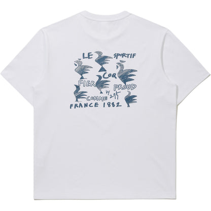 Le Coq Le Coq Sportif Ayollar uchun monogramma naqshli qisqa yengli futbolka