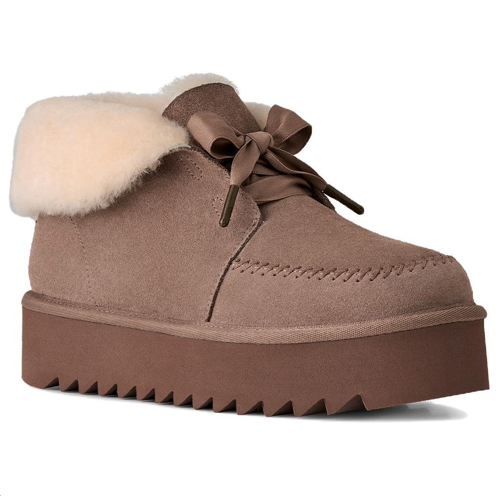 Ugg теплые простые удобные короткие снежные сапоги женские оленьего цвета