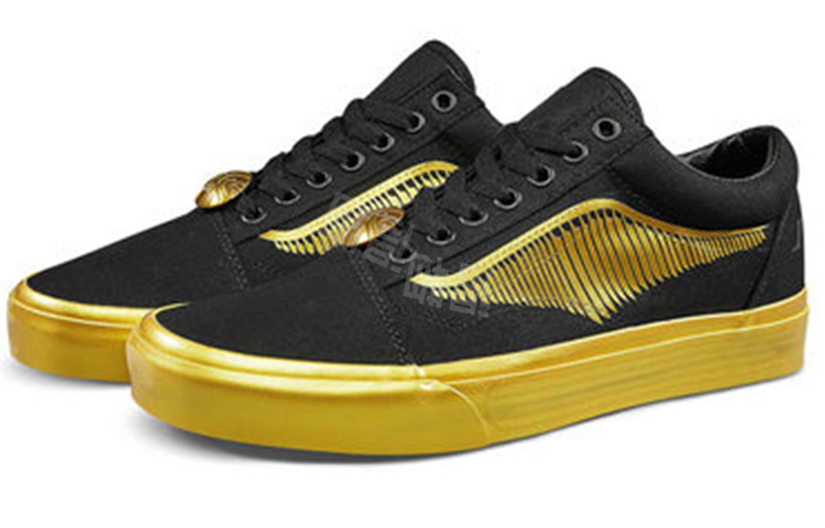 Гарри поттер x vans old skool collection harry potter co-branded gold flying thief low top board shoes men's and women's gold