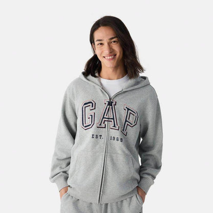 Логотип gap французская петля трикотажная молния капюшон свободная куртка весна толстовка мужские и женские модели - Boxette Shop
