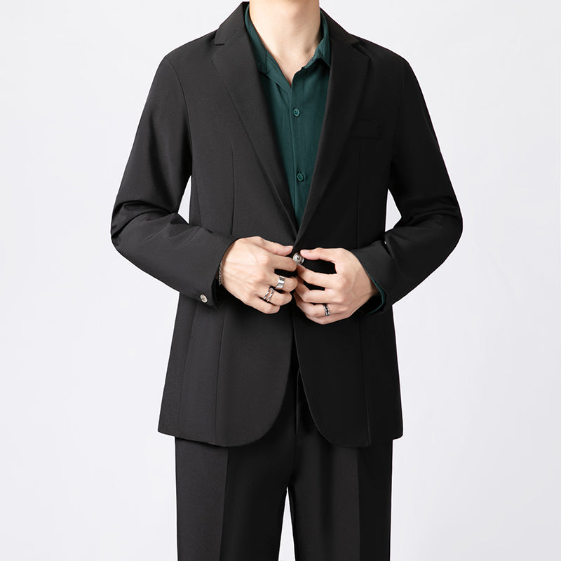 Anti-ofis trendining koreyscha versiyasi erkaklarning kichkina toplari chiroyli bo'sh Gonkong uslubidagi ko'ylagi erkaklar ko'p qirrali kundalik kostyumi engil hashamatli kostyum erkaklar modellari