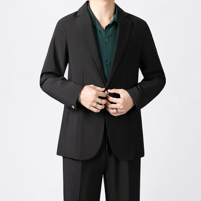 Anti-ofis trendining koreyscha versiyasi erkaklarning kichkina toplari chiroyli bo'sh Gonkong uslubidagi ko'ylagi erkaklar ko'p qirrali kundalik kostyumi engil hashamatli kostyum erkaklar modellari