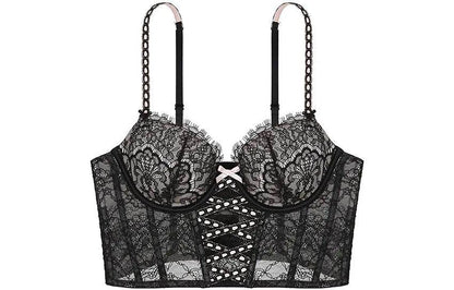 Бюстгальтер victoria's secret victoria's secret solid colour cutout lace bra женский черный - Boxette Shop