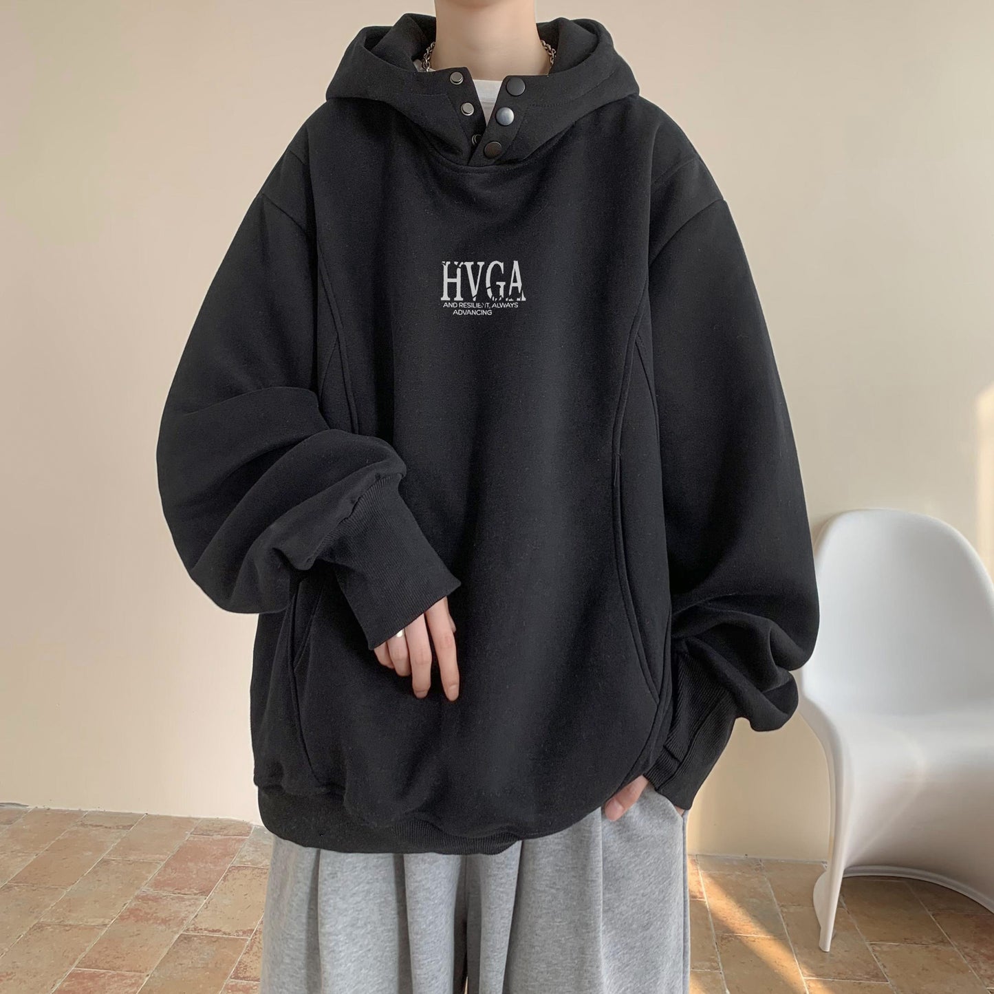 Erkaklar uchun HVGA ko'cha logotipli kapshonli