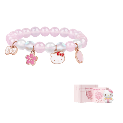 Браслет женский Hello Kitty Bow Rose Quartz