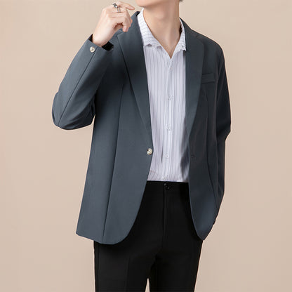 Anti-ofis trendining koreyscha versiyasi erkaklarning kichkina toplari chiroyli bo'sh Gonkong uslubidagi ko'ylagi erkaklar ko'p qirrali kundalik kostyumi engil hashamatli kostyum erkaklar modellari