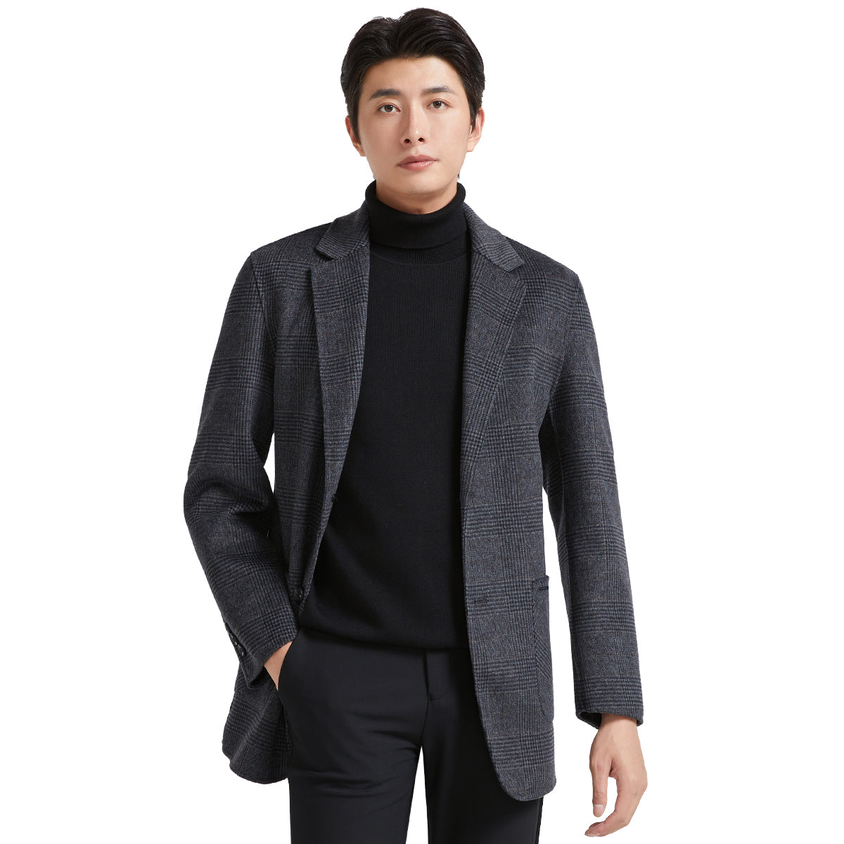 Kaiser kaiser koreys oddiy jun qo'lda to'qilgan, parvarish qilish oson plashli dog'ga chidamli ko'p qirrali kundalik palto erkaklar modellari