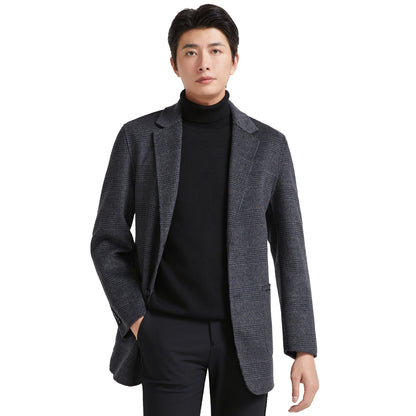 Kaiser kaiser koreys oddiy jun qo'lda to'qilgan, parvarish qilish oson plashli dog'ga chidamli ko'p qirrali kundalik palto erkaklar modellari