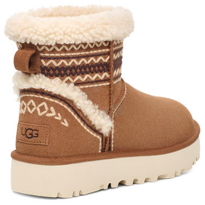 Ugg classic mini atherson из коровьей анатомической кожи модные и удобные короткие женские сапоги коричневого цвета
