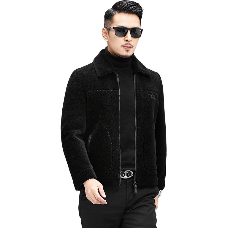 Kaiser kaiser Koreya modasi sof jun lapel fermuar bo'limi qo'y terisi mo'ynali baxmal paltosi bir xil modeldagi erkaklar va ayollar