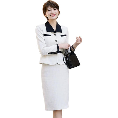 One challon 2025 kuzgi kichik parfyumeriya shamol kostyumi ayollar kuz va qishki mashhur temperamentli qisqa ko'ylagi yarim tanali ikki qismli yubka yubka kostyumi ayollar modellari