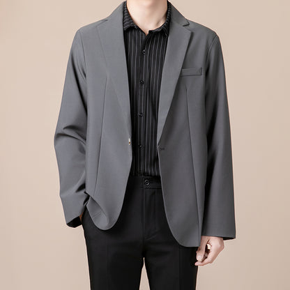 Anti-ofis trendining koreyscha versiyasi erkaklarning kichkina toplari chiroyli bo'sh Gonkong uslubidagi ko'ylagi erkaklar ko'p qirrali kundalik kostyumi engil hashamatli kostyum erkaklar modellari