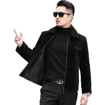 Kaiser kaiser Koreya modasi sof jun lapel fermuar bo'limi qo'y terisi mo'ynali baxmal paltosi bir xil modeldagi erkaklar va ayollar