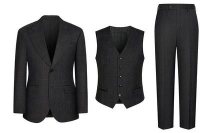 Костюм мужской Skaro Three-Piece Wool Dark Grey - Boxette Shop