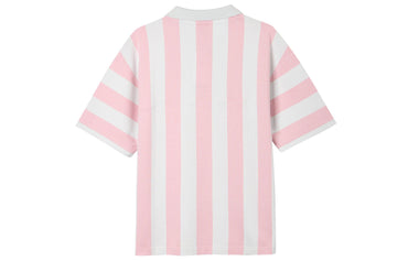 Nike colour block stripe casual printed short sleeve drop sleeve t-shirt women's pink