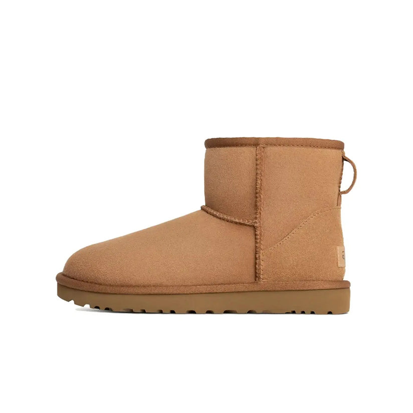 Ugg classic mini овчина теплая бровь gege плюшевый коричневый медведь мягкий липкий теплый зима милый удобный случайный короткие теленка снег сапоги женщины каштановый