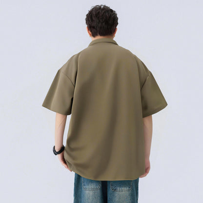 Paddy Julia Amerika yuqori ko'cha konstruktiv dizayn lapel bo'sh tasodifiy kundalik qatnov katta gangster o'zini kelishgan qulay, ko'p qirrali qisqa yengli ko'ylak modellari bilan erkaklar va ayollar