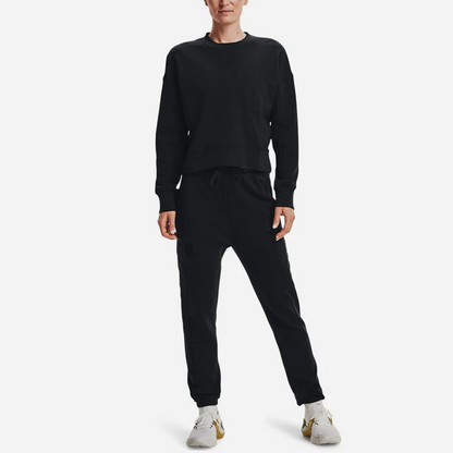 Under armour andromeda prjct rock fleece cre solid athletic casual crew neck sweatshirt women's black