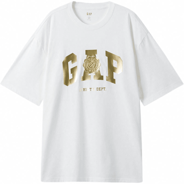 Футболка с коротким рукавом gap с матовым горячим золотым логотипом для мужчин и женщин - Boxette Shop