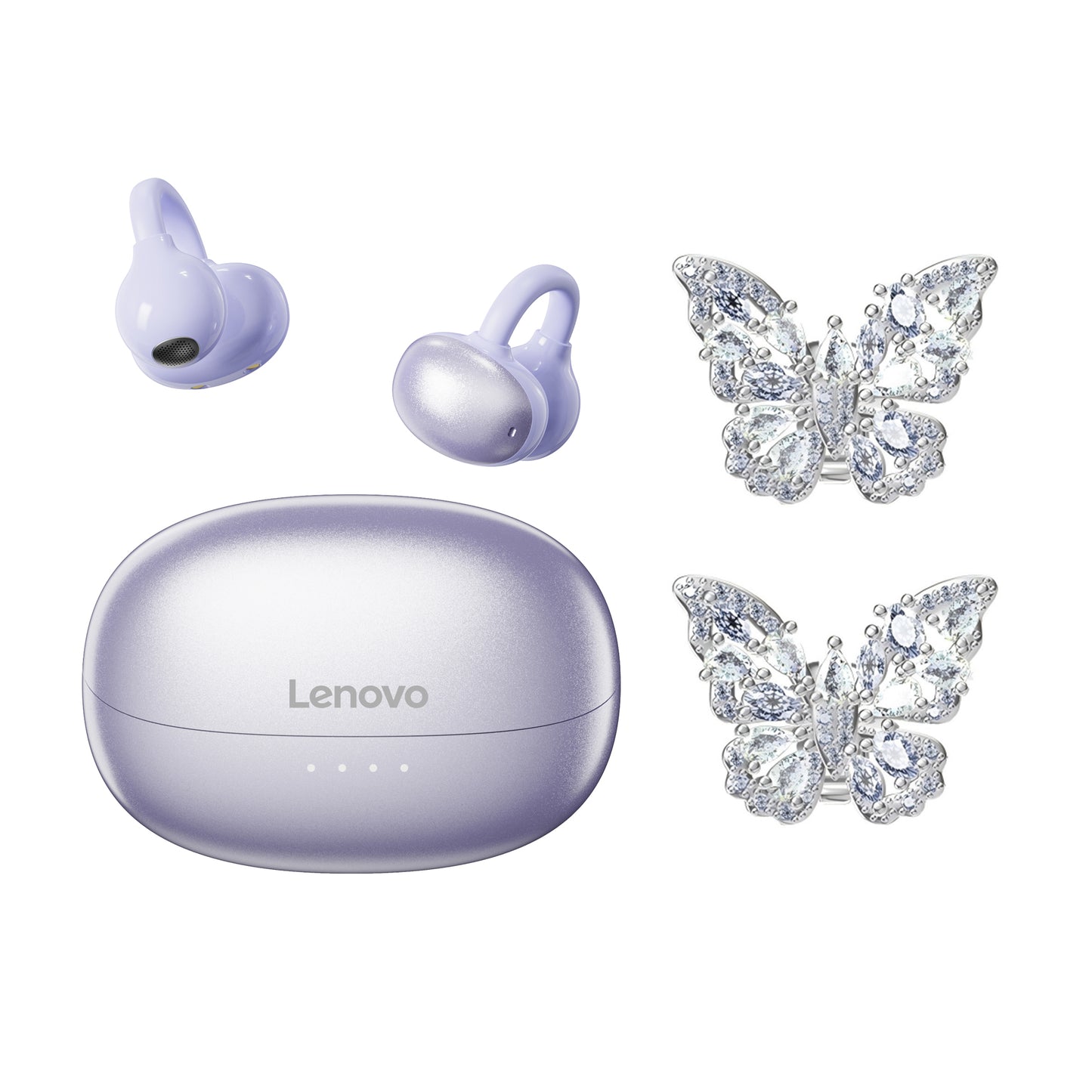 Lenovo lenovo k06 ослепительные разноцветные серьги-бабочки тип зажима для уха шумоподавление при звонках обновленный bluetooth 5.4 спортивные игры игровой кинотеатр imax уровень качества звука студенческая вечеринка высокая стоимость apple huawei xiaomi