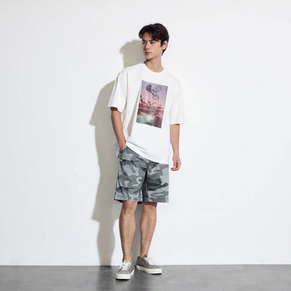 Футболка с коротким рукавом gap heavy loose printed round neck short sleeve t-shirt для мужчин и женщин - Boxette Shop