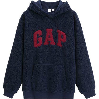 Gap осенние буквы логотипа из искусственного шамбрая с капюшоном пуловер толстовка мужское/женское - Boxette Shop