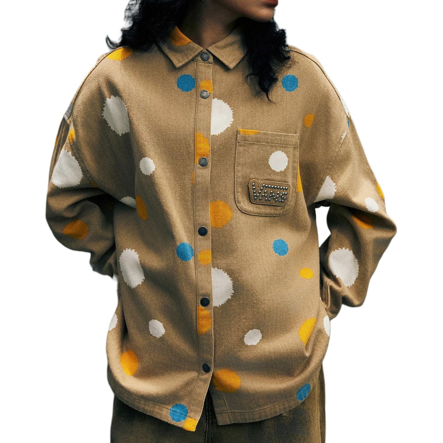 Vans Yagona ko'krakli yoqa ko'ylak Comfort moda kurtkasi Ayollar ochiq jigarrang palto