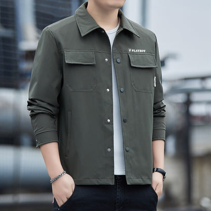 Playboy erkaklar uchun tekis rangli lapel blazer