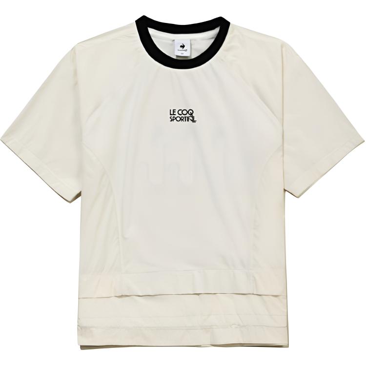 Le Coq Sportif ayollar uchun bosilgan ekipaj bo'yinli qisqa yengli futbolka