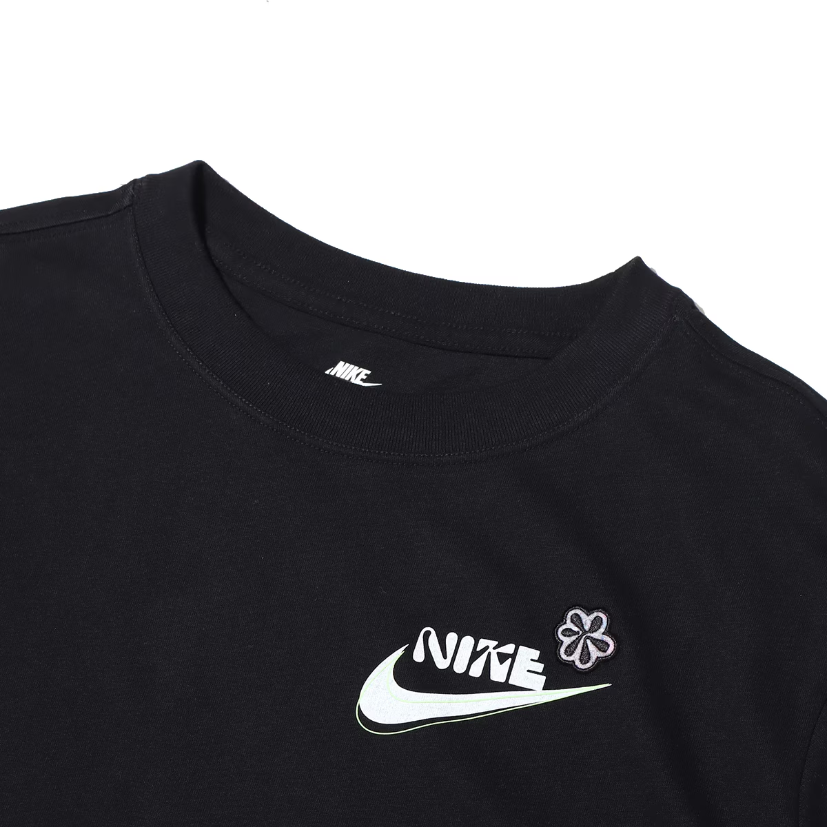 Nike american retro letter logo print casual round neck pullover short sleeve t-shirt women's black