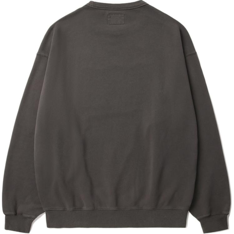 Carhartt wip ss25 amerika logotipi kashtado'zli mato patchli uzun yengli qora erkaklar sviteri