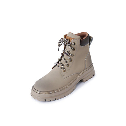 Balletcat воловьей кожи шнуровка рабочая одежда модные личности высота увеличить удобные модные тенденции сто теплый короткий мартин сапоги 5 см женщина