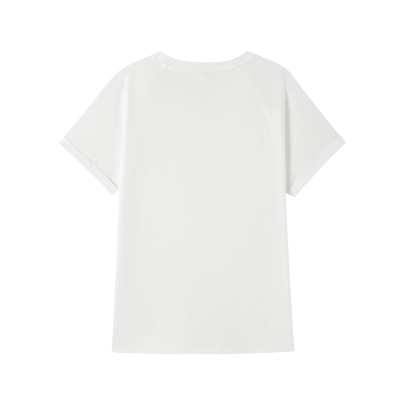 Le coq le coq sportif ochiq havoda kundalik maktubli naqshli ekipaj bo'yinli pullover qisqa yengli futbolka ayollar