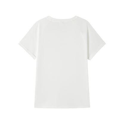 Le coq le coq sportif ochiq havoda kundalik maktubli naqshli ekipaj bo'yinli pullover qisqa yengli futbolka ayollar