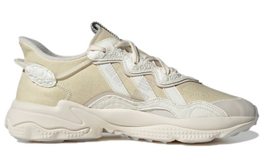 Adidas originals ozweego mesh fabric synthetic leather fashion shock absorbing anti-slip wear-resistant wrapping support low top life casual shoes women's beige