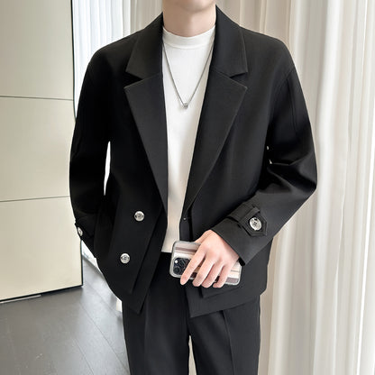 Hvga Koreyaning yuqori darajadagi dizayndagi engil etuk shamol gangsteri chiroyli to'lqinli tasodifiy eng nozik kalta kostyum erkaklar va ayollar bir xil modellar