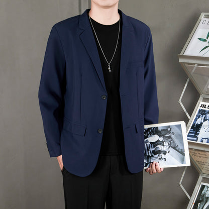 Ofisga qarshi engil hashamatli moda tasodifiy chiroyli bo'sh Gonkong uslubidagi gangster chiroyli ko'ylagi universal koreys versiyasi trendi uzun yengli kostyum erkaklar modellari