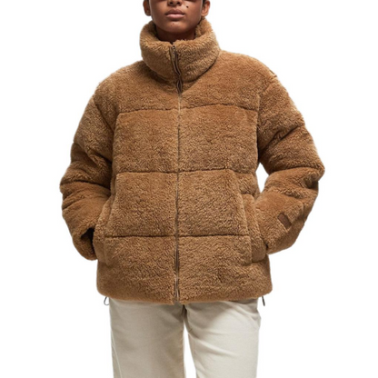 Ugg fw24 однотонный хлопковый жакет на молнии с длинным рукавом женский верблюжий