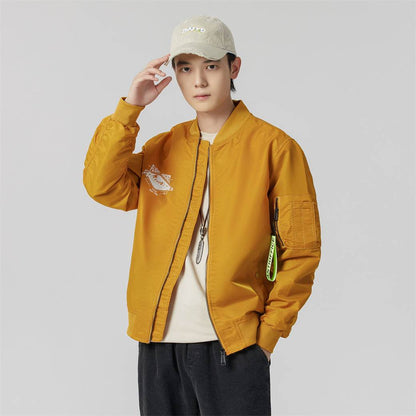 Антиофис гонконг стиль куртка с свободными широкими ногами джинсы повседневная работа поездка костюм городской новый молодежный простой и удобный с хорошим набором одежды осень и зима мужские модели - Boxette Shop